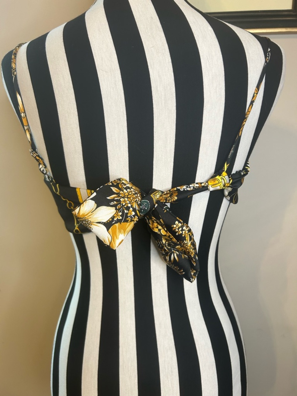 Princess Poly Black & Gold Floral handkerchief Top - Picture 6 of 7